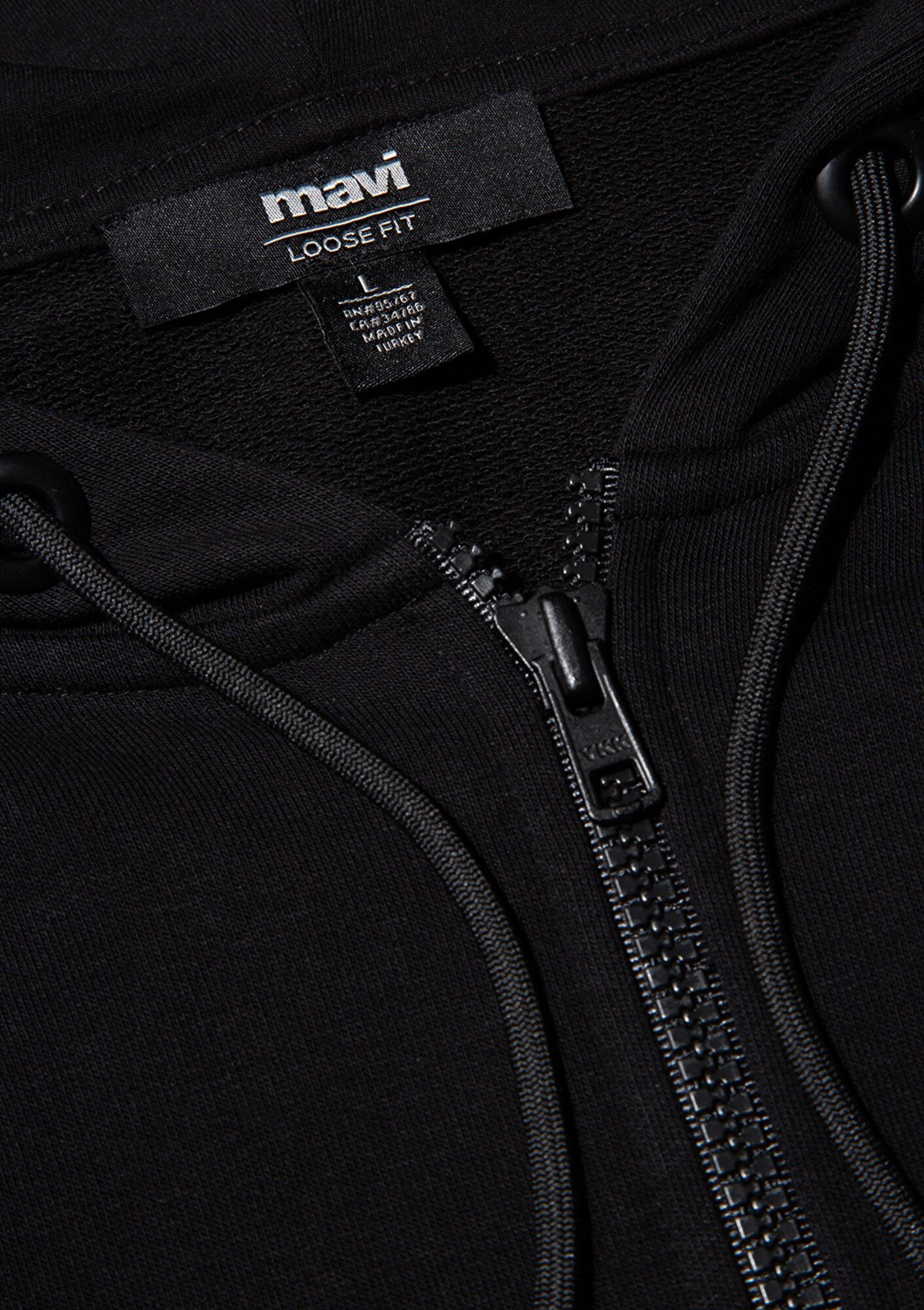 Mavi MVJNS Logo Baskılı Fermuarlı Kapüşonlu Siyah Sweatshirt 0S10193-900 görsel 7