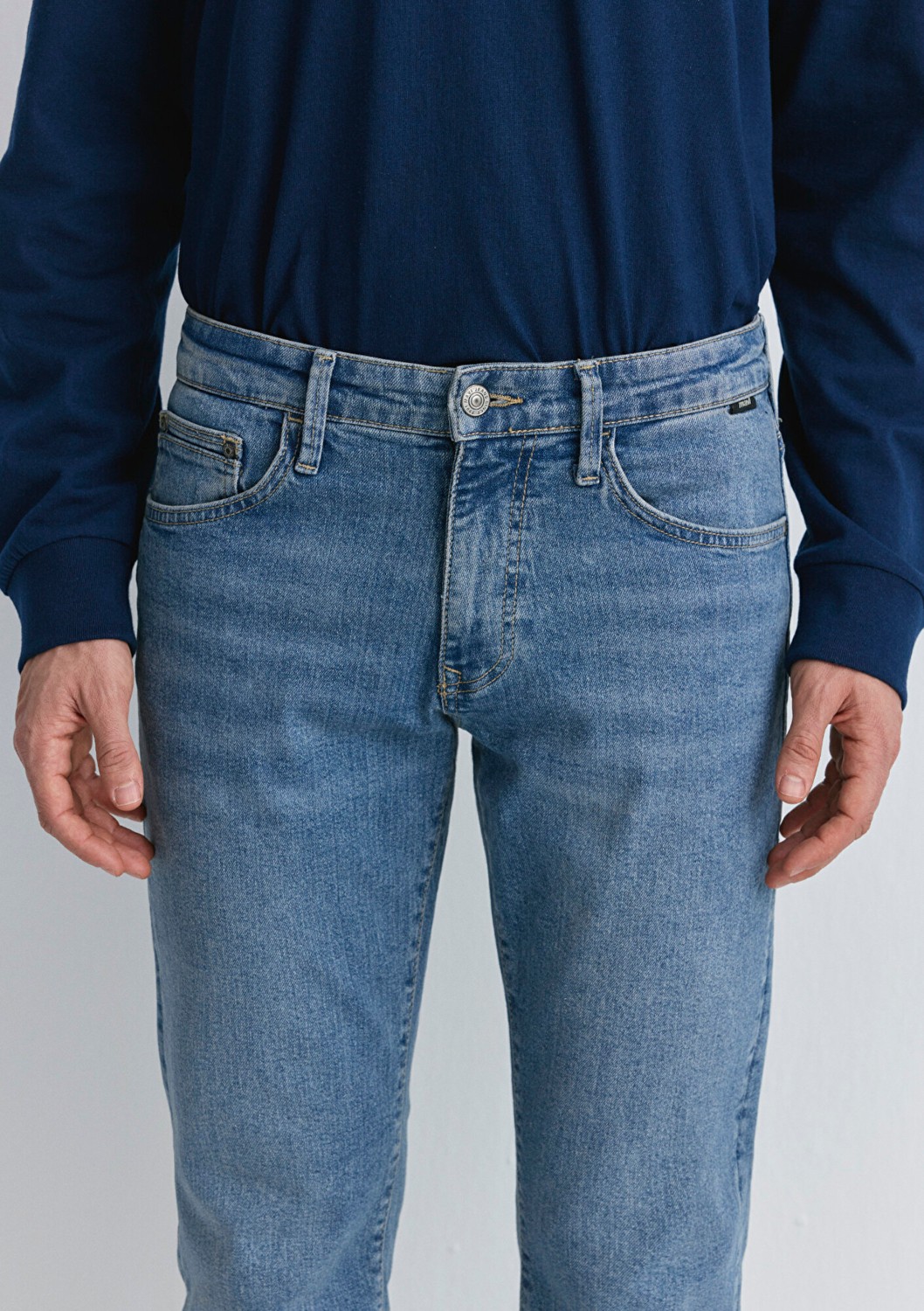 Mavi Hunter 90LAR Puslu Vintage Açık Mavi Jean Pantolon 0020289268 görsel 6
