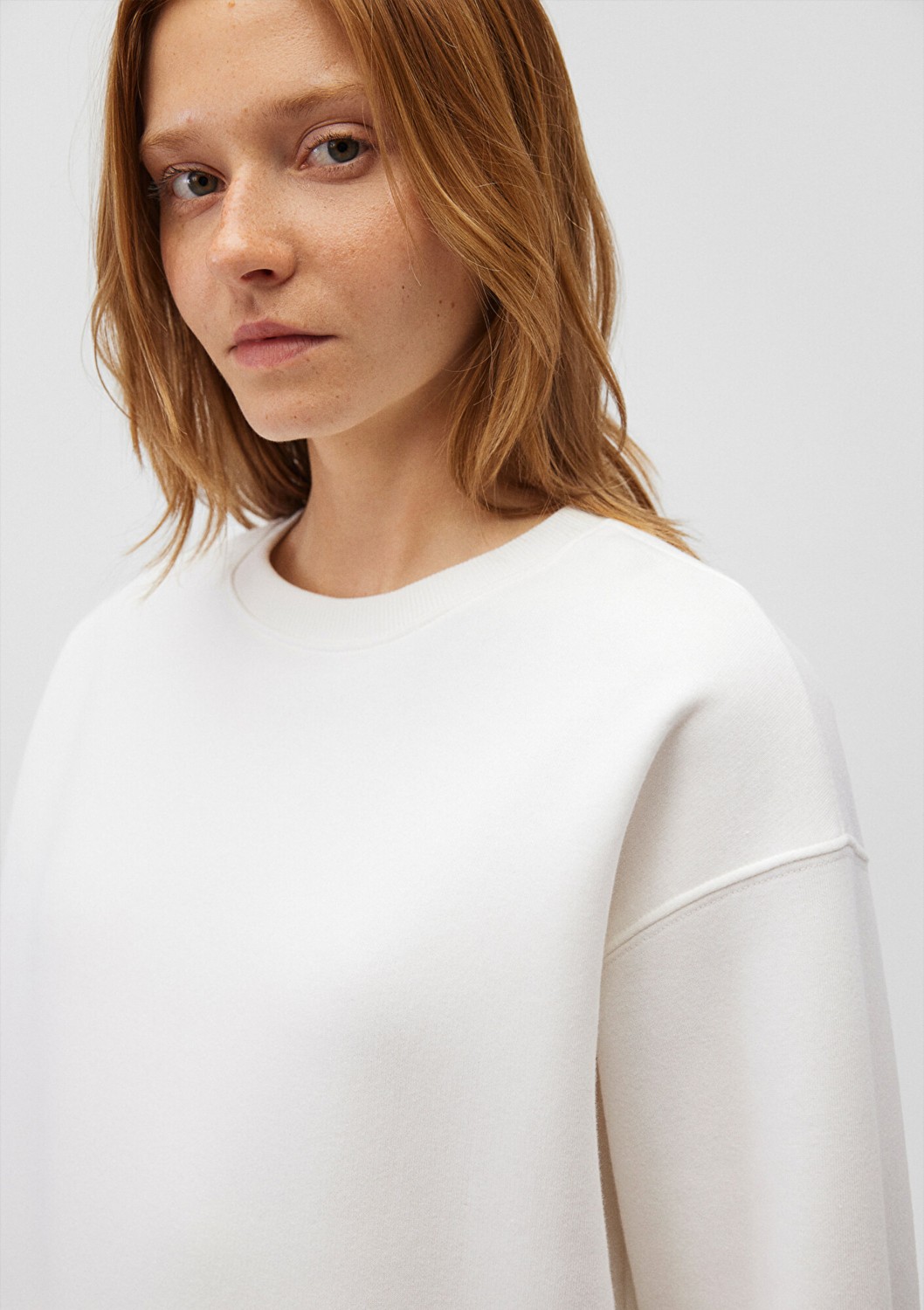Mavi Bisiklet Yaka Beyaz Basic Sweatshirt 1610198-70057 görsel 6