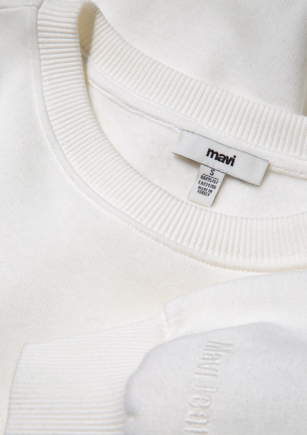 Mavi Bisiklet Yaka Beyaz Basic Sweatshirt 1610198-70057 görsel 7