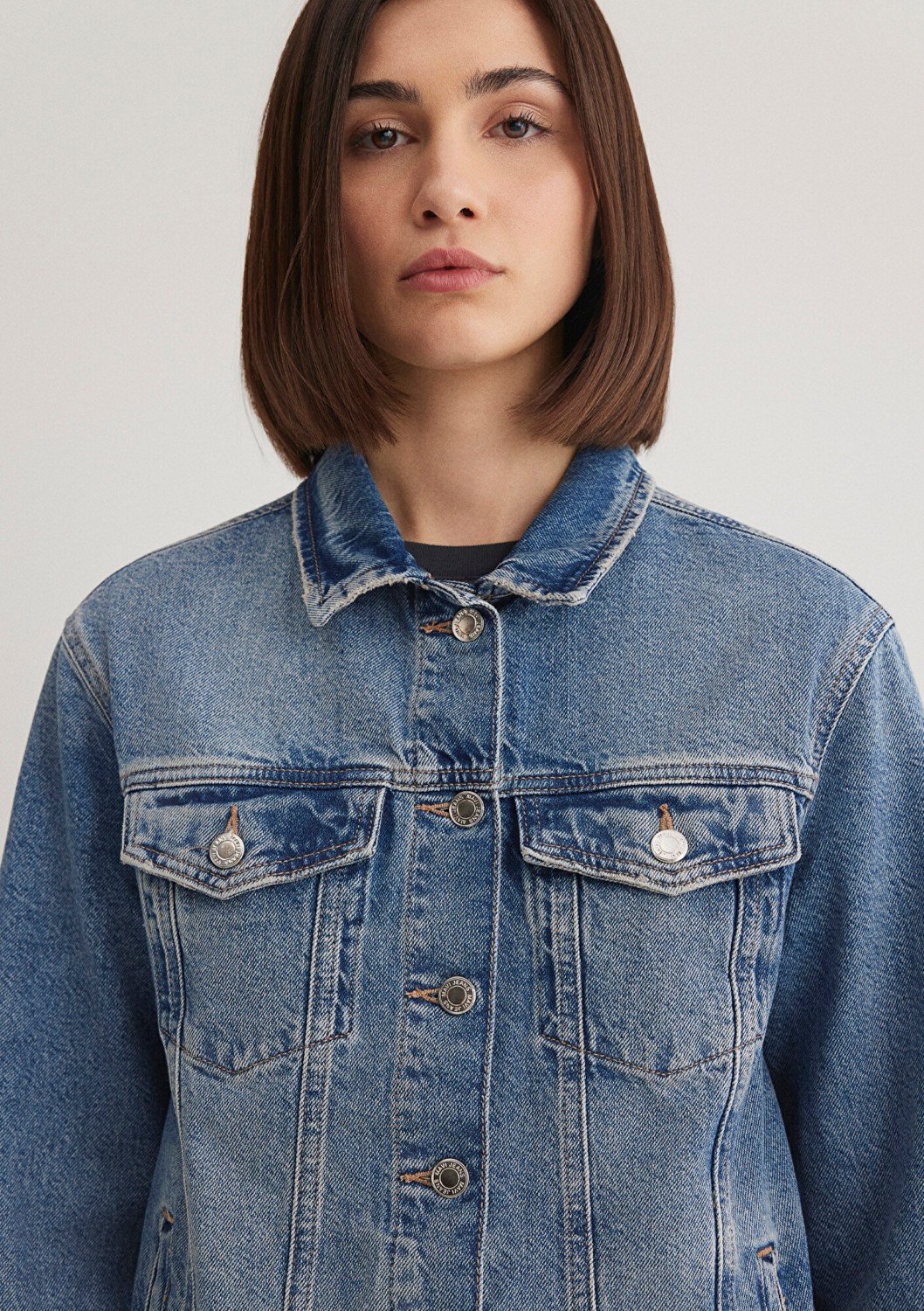 Mavi Karla 90lar İndigo Mavisi Jean Ceket 110154-30868 görsel 6