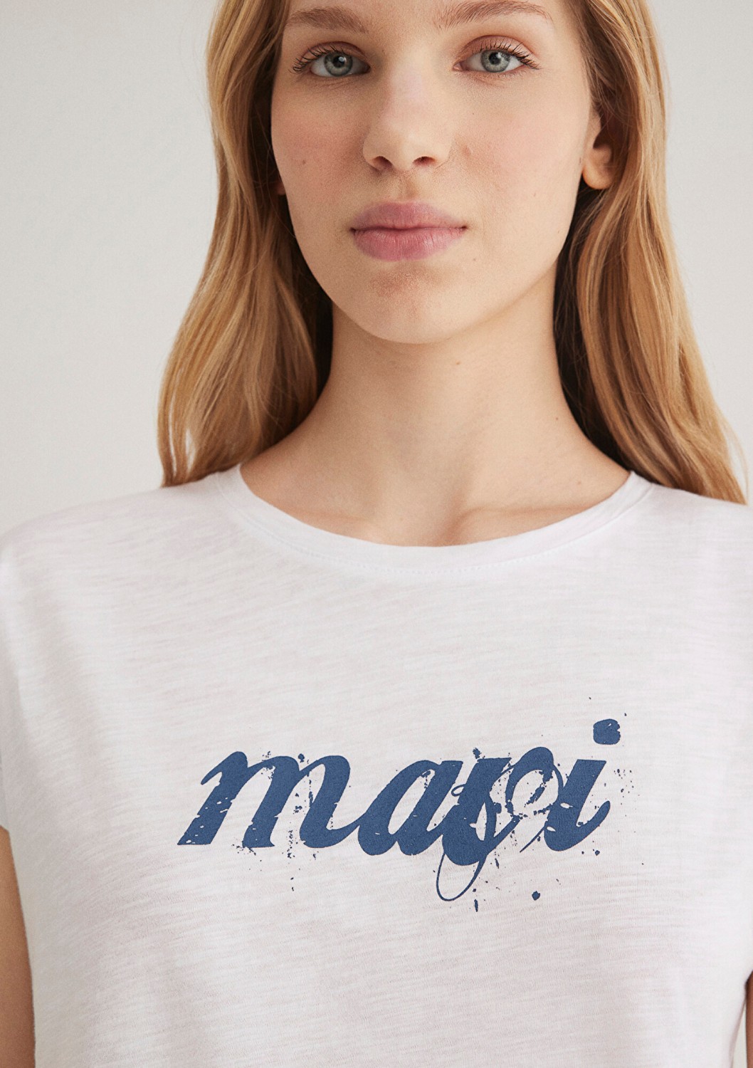 Mavi Logo Baskılı Beyaz Tişört 166422-620 görsel 7