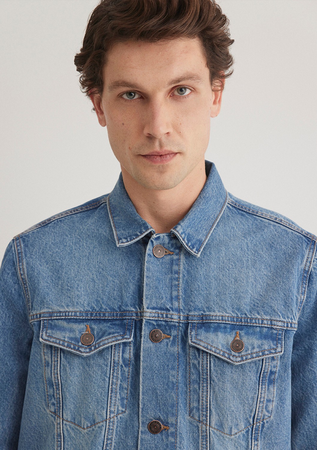 Mavi Drake Classic Denim Puslu Indigo Mavi Jean Ceket 010143-89136 görsel 7