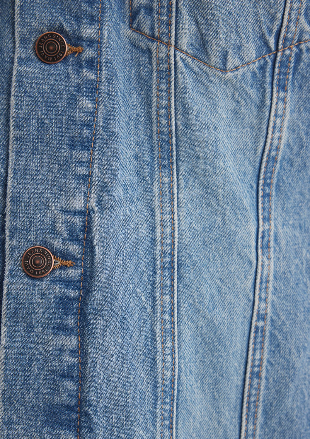 Mavi Drake Classic Denim Puslu Indigo Mavi Jean Ceket 010143-89136 görsel 8