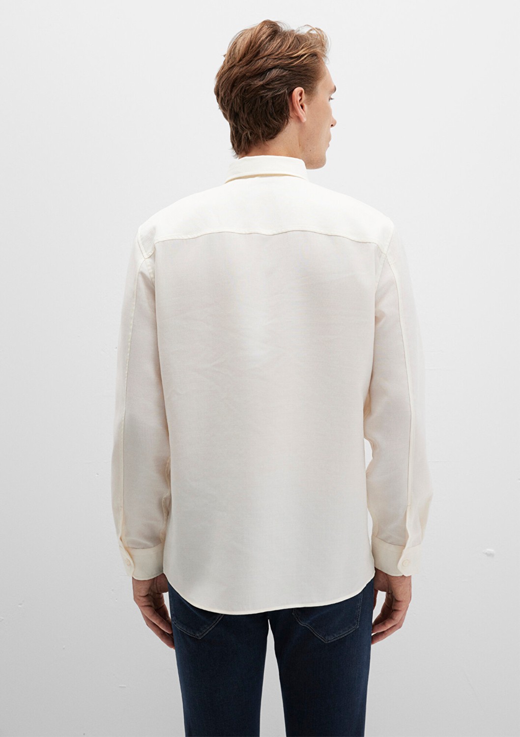 Mavi Ekru (TENCEL™) Liyosel Karışımlı Gömlek 0211659-70057 görsel 4