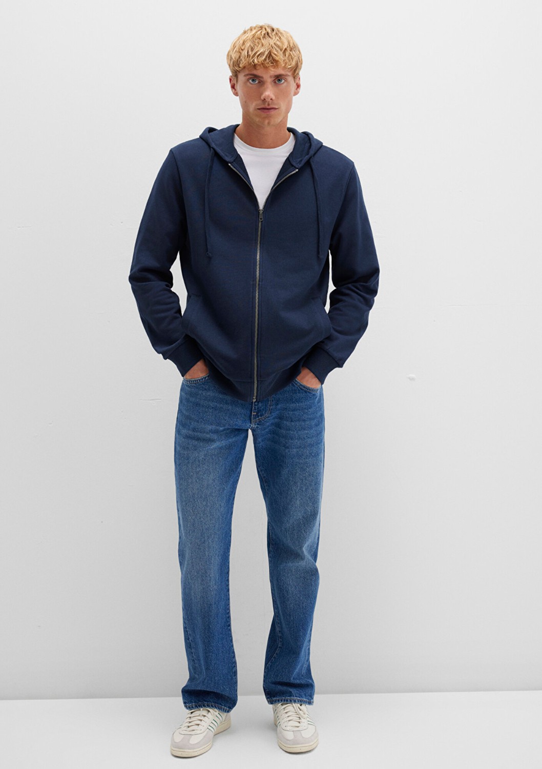 Mavi Kapüşonlu Fermuarlı Lacivert Basic Sweatshirt 0S10423-70490 görsel 2