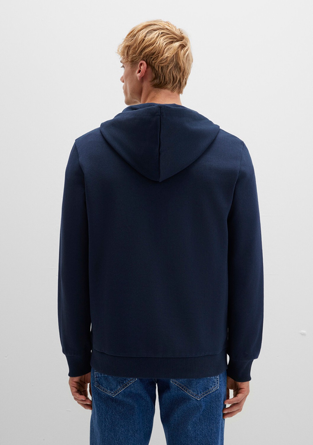 Mavi Kapüşonlu Fermuarlı Lacivert Basic Sweatshirt 0S10423-70490 görsel 4