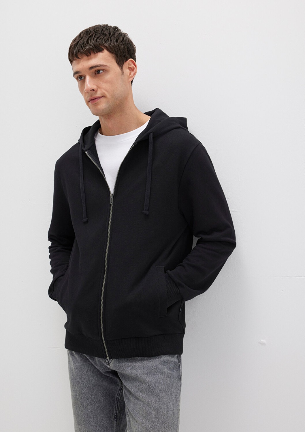 Mavi Kapüşonlu Fermuarlı Siyah Basic Sweatshirt 0S10423-900
