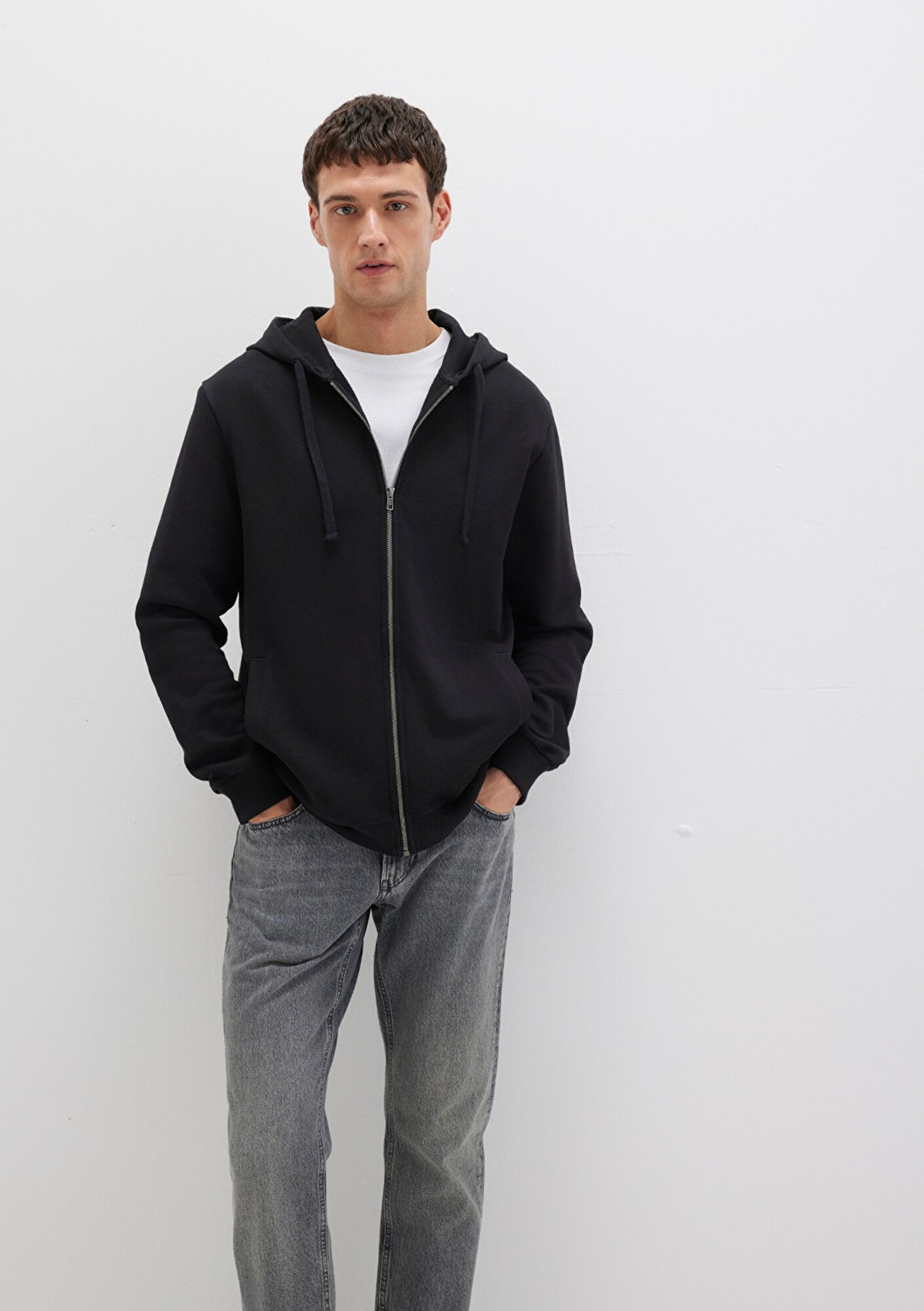 Mavi Kapüşonlu Fermuarlı Siyah Basic Sweatshirt 0S10423-900 görsel 2
