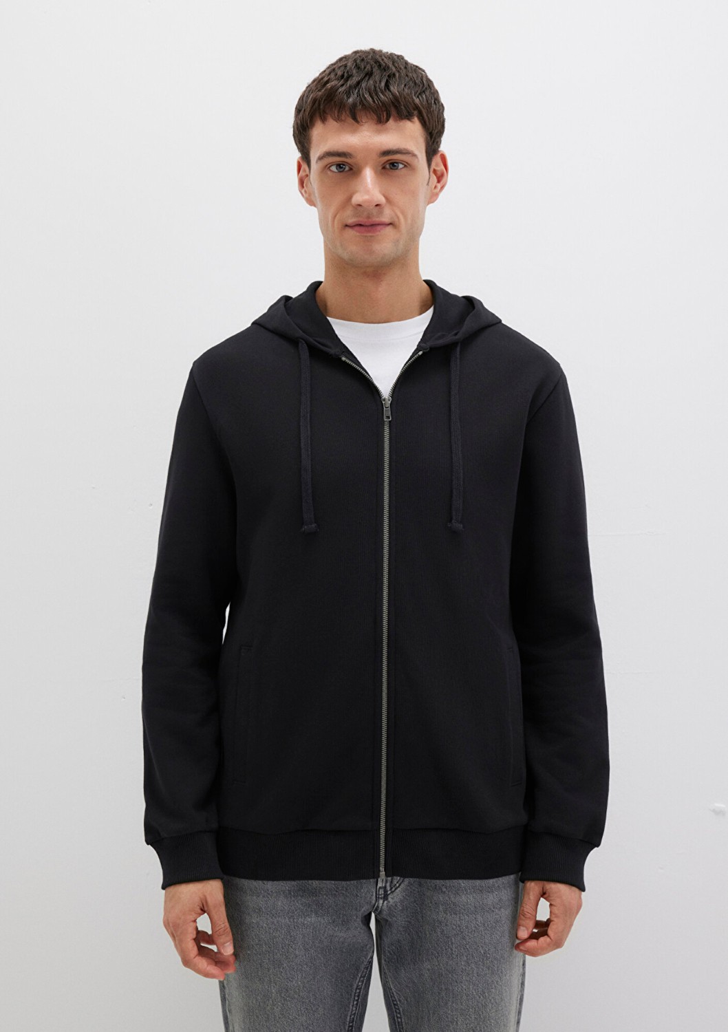 Mavi Kapüşonlu Fermuarlı Siyah Basic Sweatshirt 0S10423-900 görsel 4