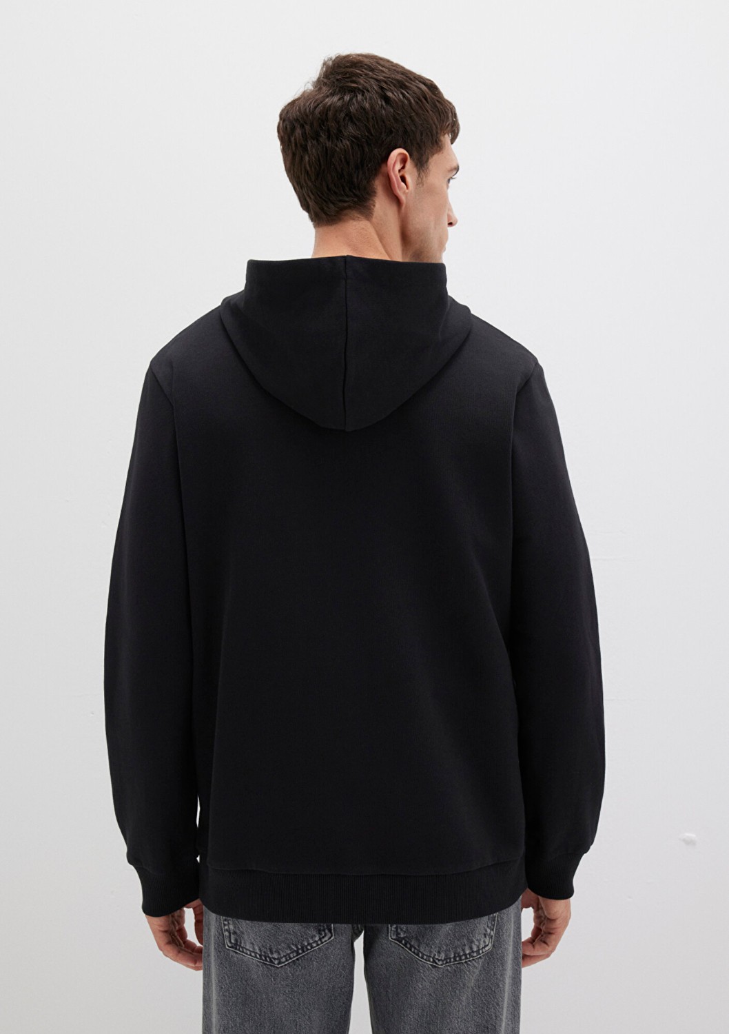 Mavi Kapüşonlu Fermuarlı Siyah Basic Sweatshirt 0S10423-900 görsel 5