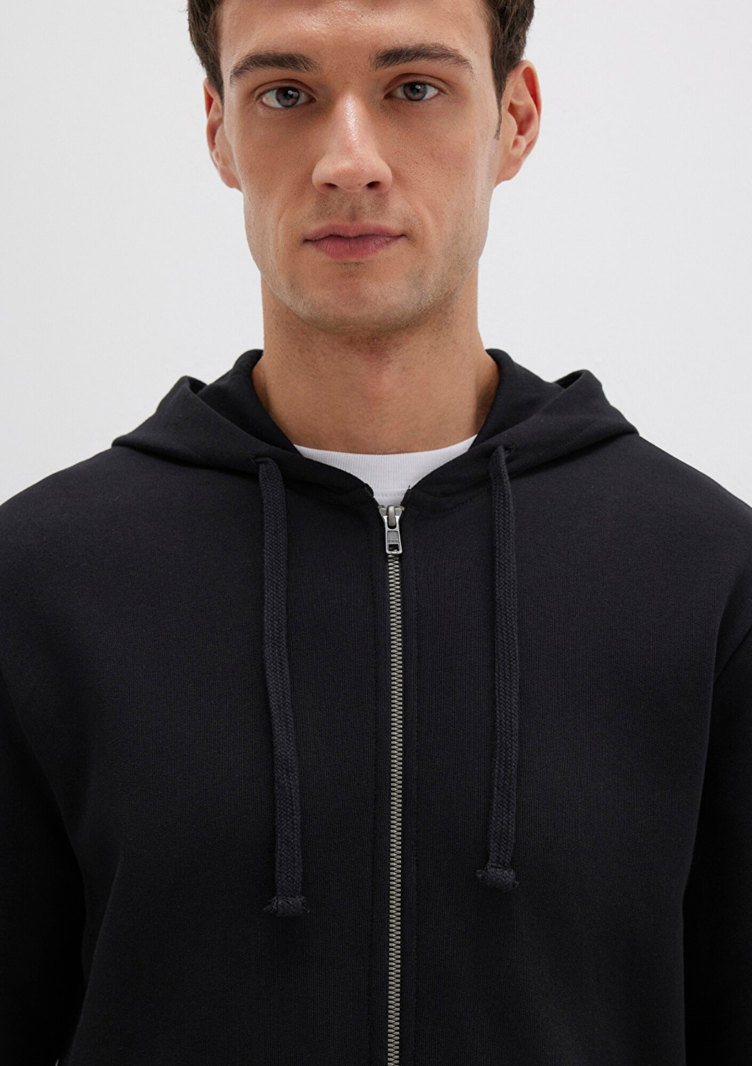 Mavi Kapüşonlu Fermuarlı Siyah Basic Sweatshirt 0S10423-900 görsel 6
