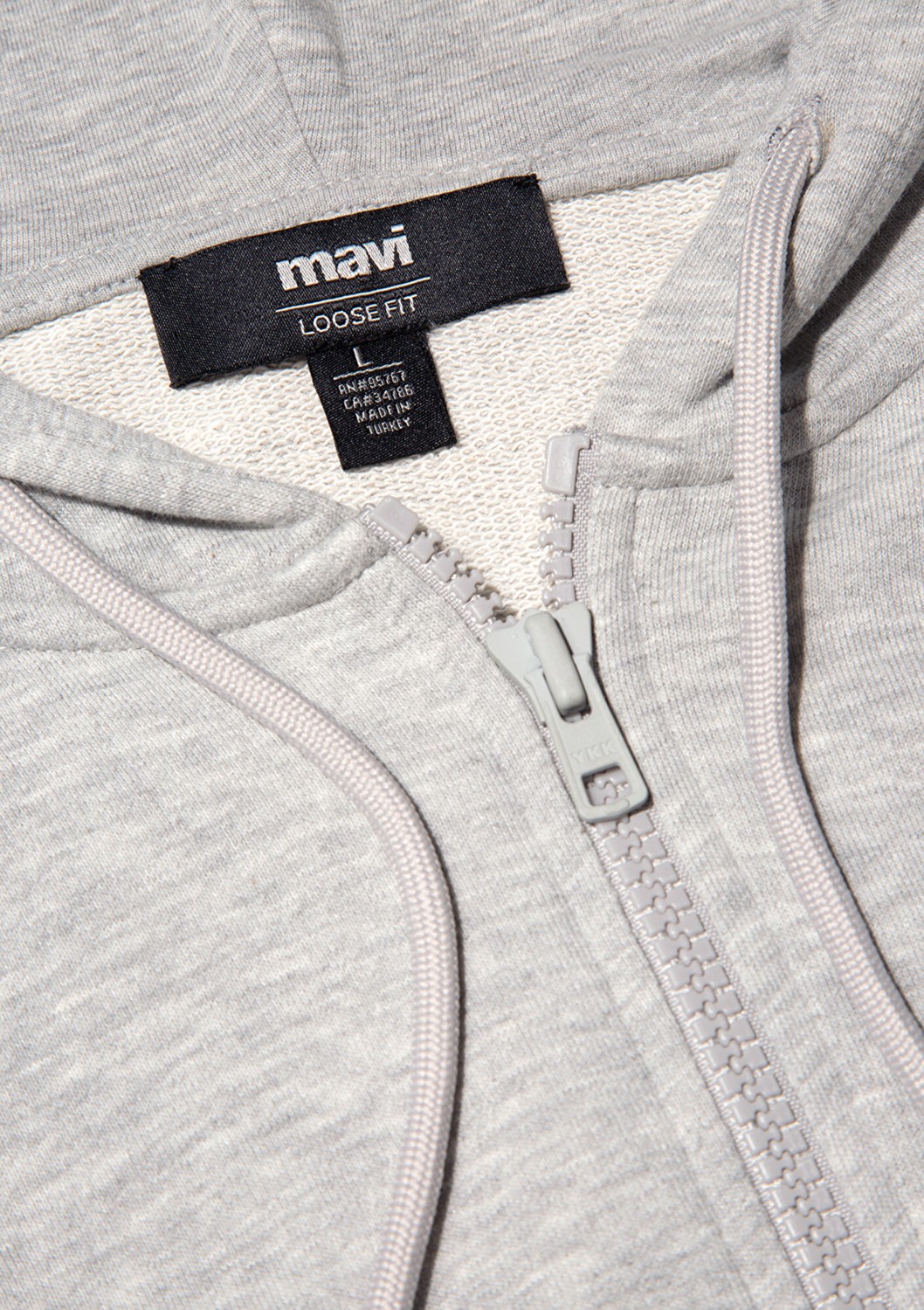 Mavi MVJNS Logo Baskılı Fermuarlı Kapüşonlu Gri Sweatshirt 0S10193-80196 görsel 6