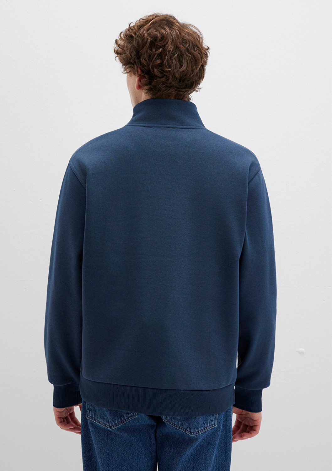 Mavi Yarı Fermuarlı Lacivert Basic Sweatshirt 0S10278-70490 görsel 4