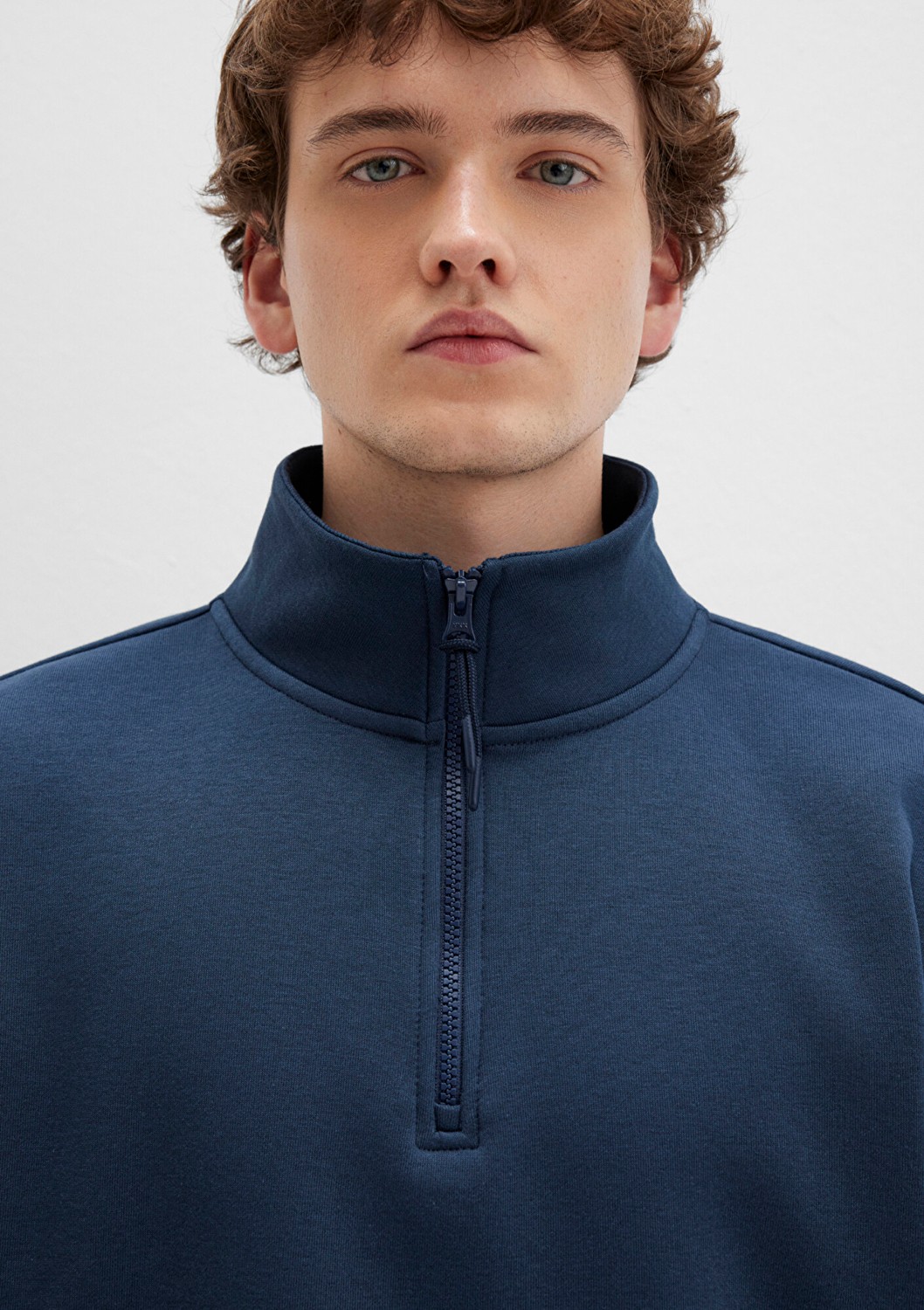 Mavi Yarı Fermuarlı Lacivert Basic Sweatshirt 0S10278-70490 görsel 5