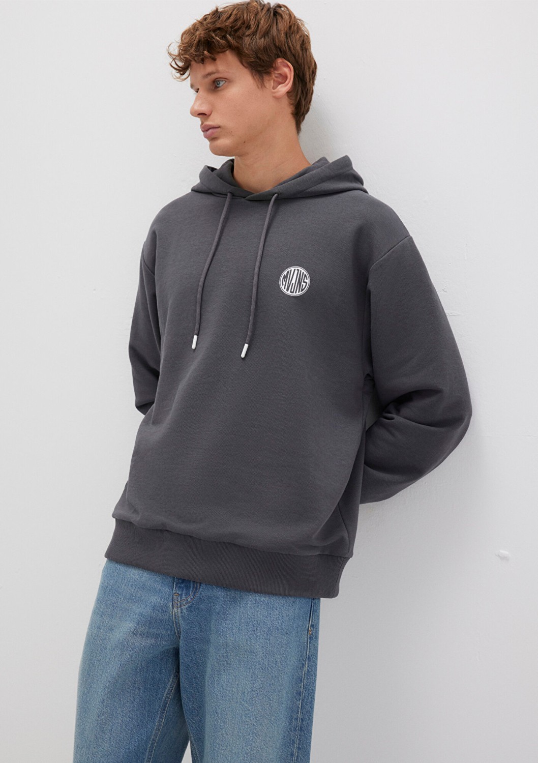 Mavi Mvjns Logo Baskılı Kapüşonlu Antrasit Sweatshirt 0611786-80106 görsel 2