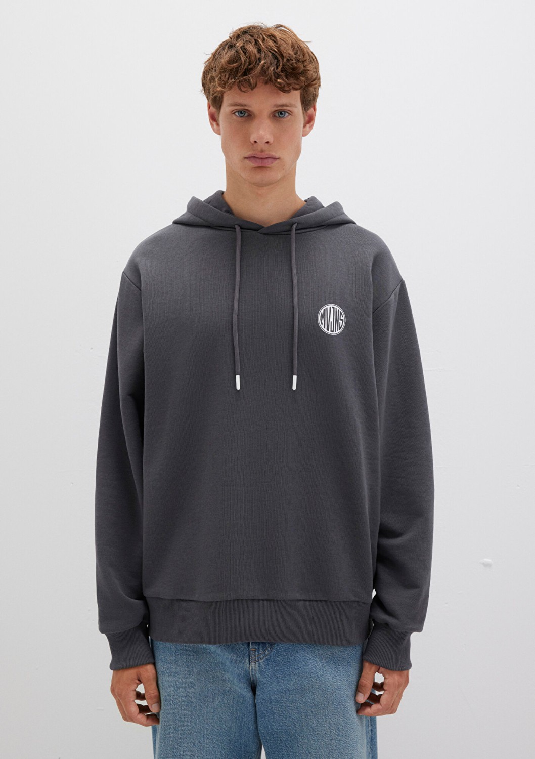 Mavi Mvjns Logo Baskılı Kapüşonlu Antrasit Sweatshirt 0611786-80106 görsel 3