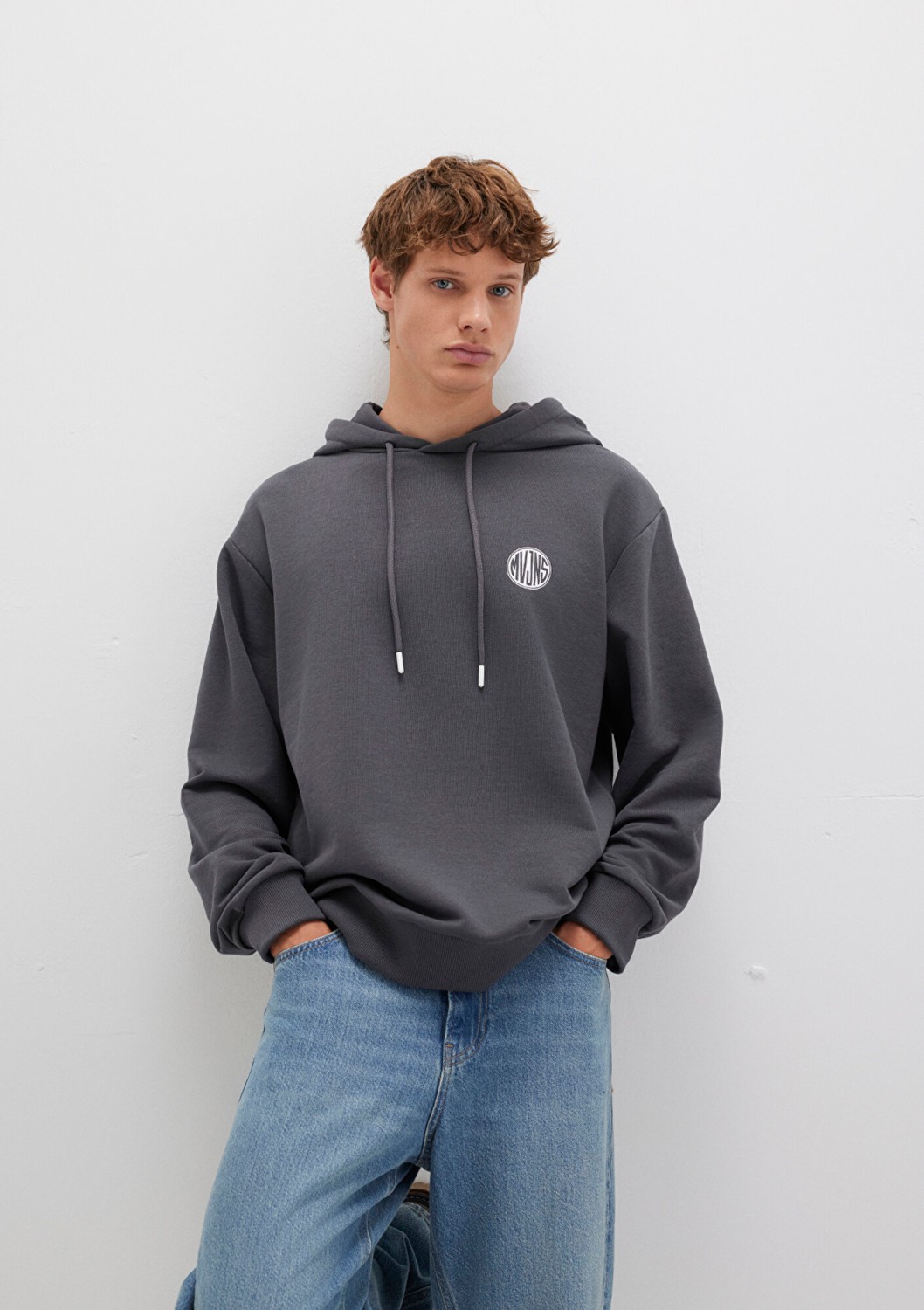 Mavi Mvjns Logo Baskılı Kapüşonlu Antrasit Sweatshirt 0611786-80106 görsel 8