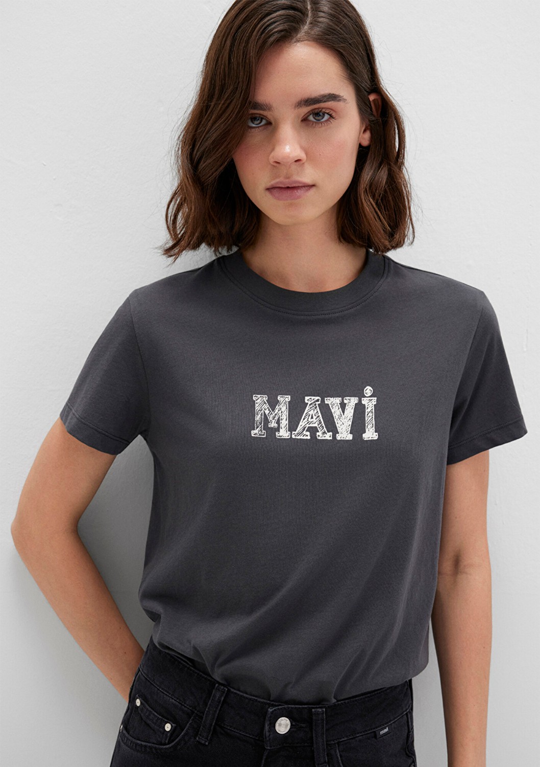 Mavi Baskılı Antrasit Tişört 1612232-34853 görsel 8
