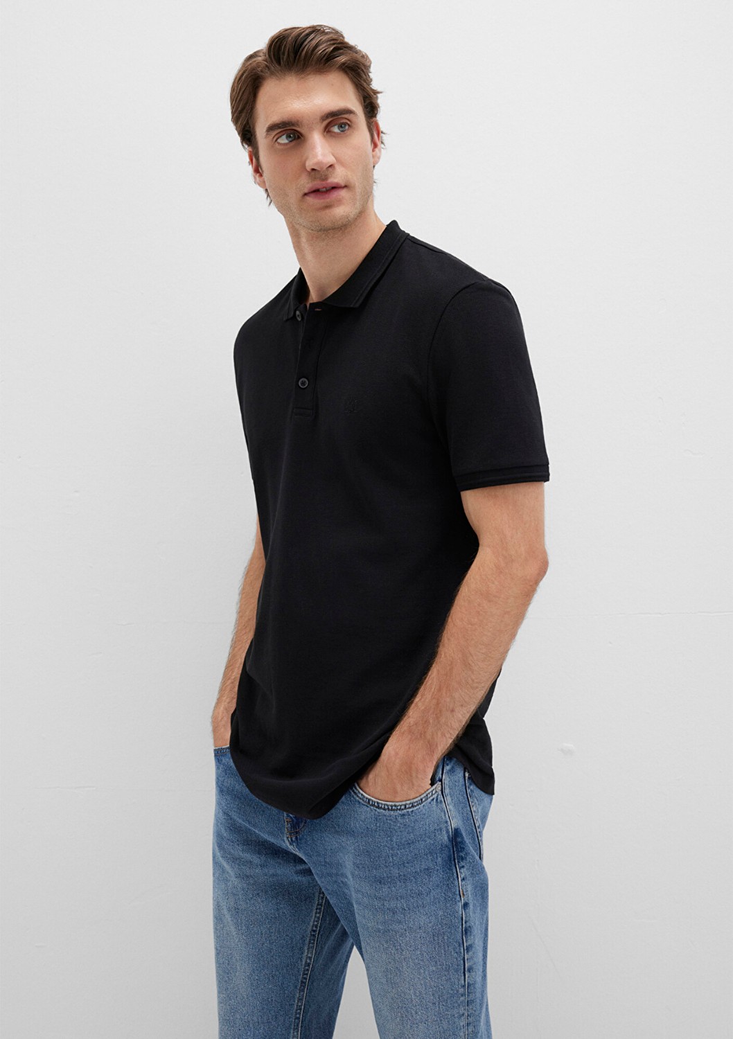 Mavi Siyah Polo Tişört 064946-21842 görsel 7