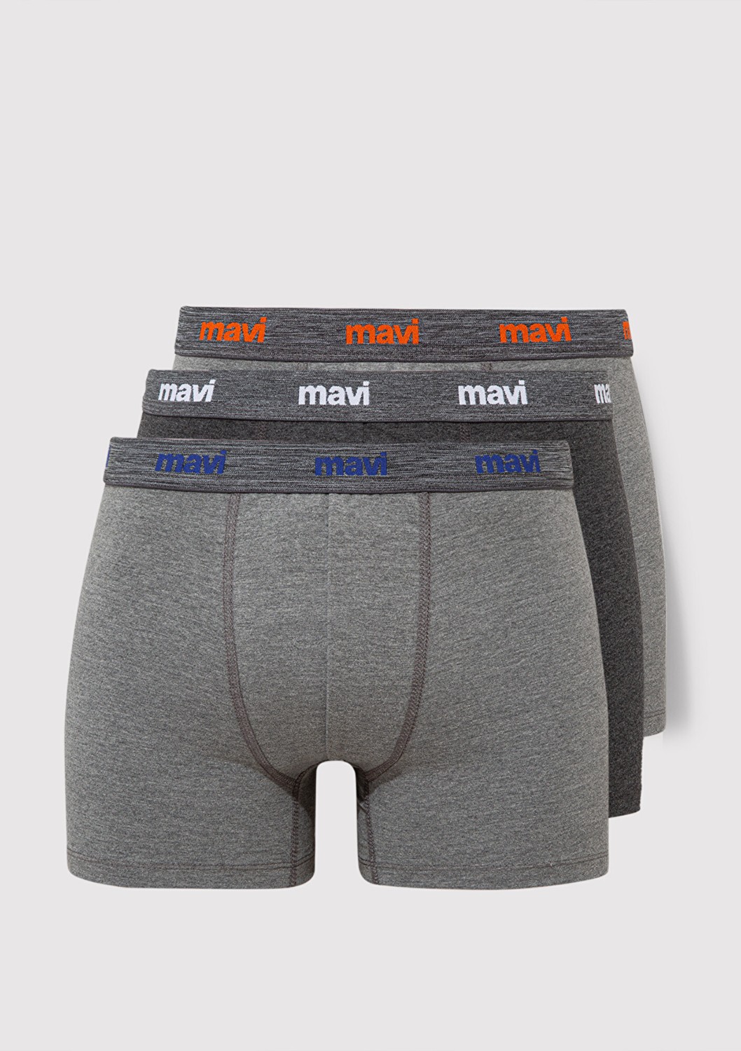 Mavi 3lü Gri Basic Boxer 0911407-23854 görsel 6