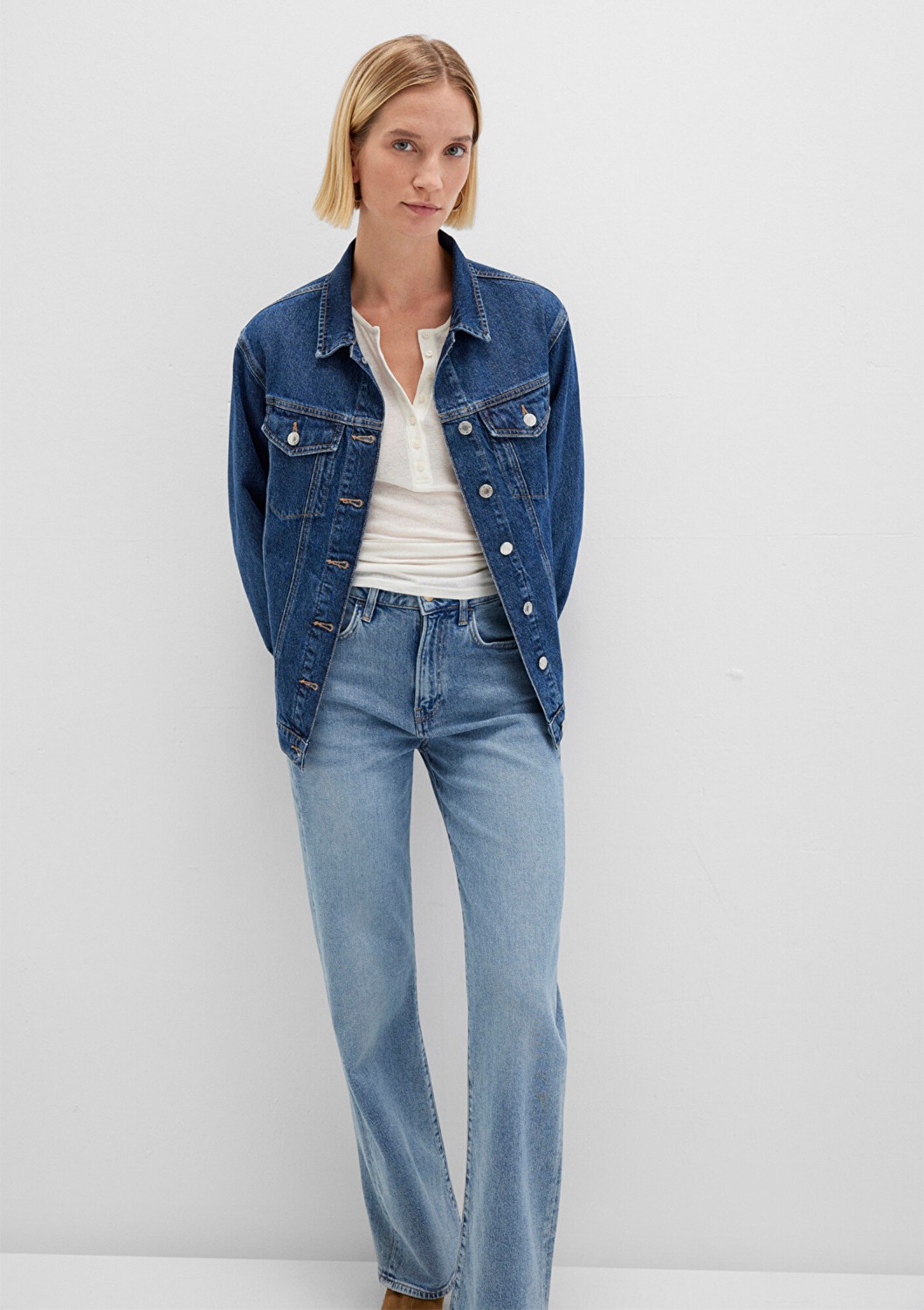 Mavi Karla 90s Koyu Mavi Jean Ceket 110154-91001 görsel 6