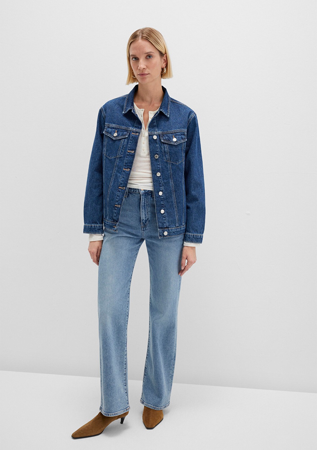 Mavi Karla 90s Koyu Mavi Jean Ceket 110154-91001 görsel 7