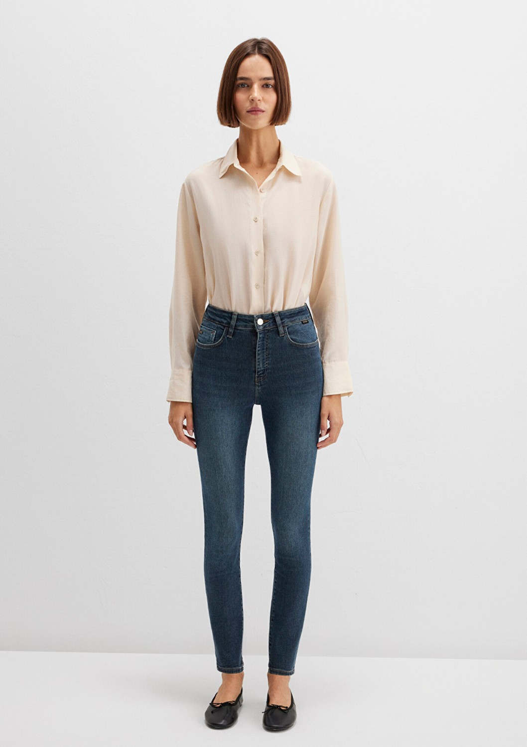 Mavi Serenay Gold Premium Gölgeli Koyu Mavi Jean Pantolon 100980-90530 görsel 3