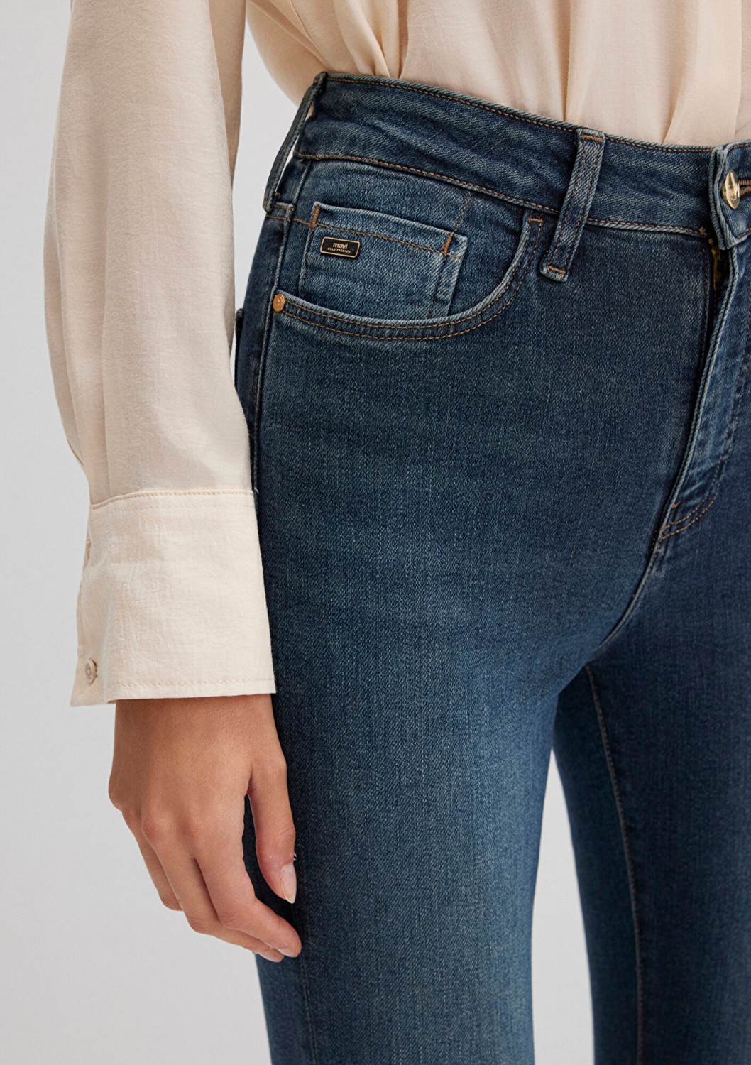 Mavi Serenay Gold Premium Gölgeli Koyu Mavi Jean Pantolon 100980-90530 görsel 6
