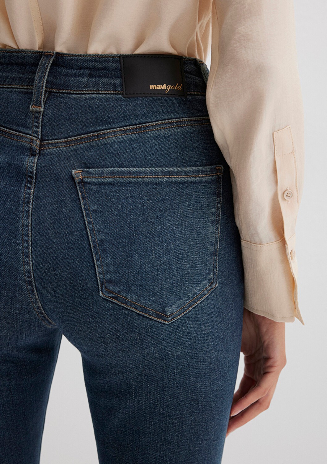 Mavi Serenay Gold Premium Gölgeli Koyu Mavi Jean Pantolon 100980-90530 görsel 7