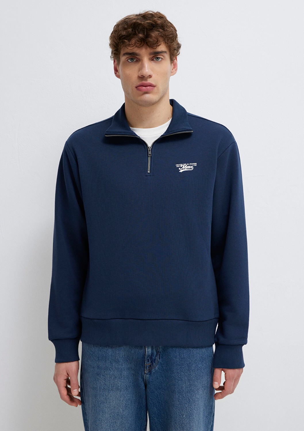 Mavi Yarı Fermuarlı Lacivert Sweatshirt 0S10465-70497 görsel 3