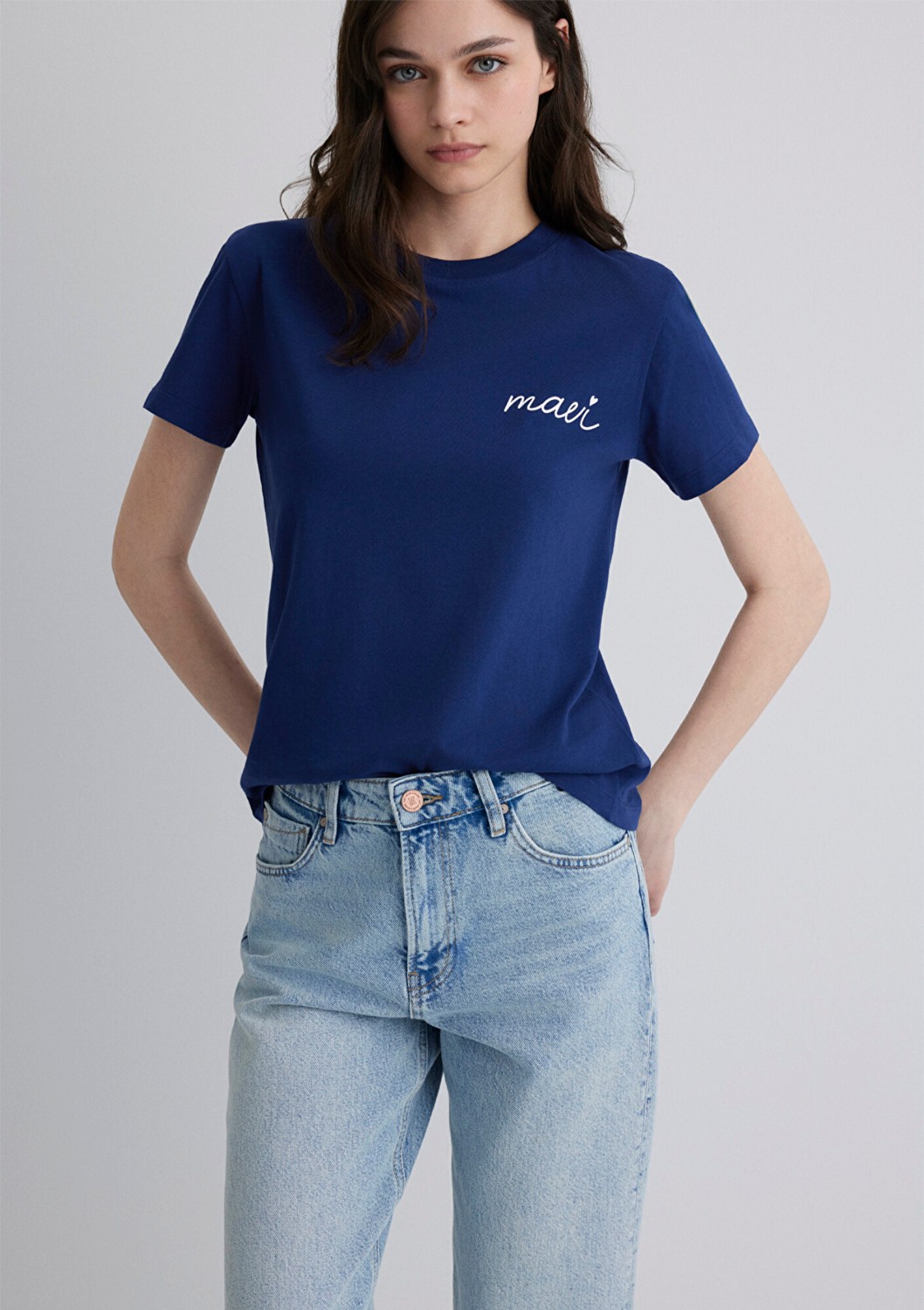 Mavi Logo Baskılı Lacivert Tişört 1612962-70722 görsel 7