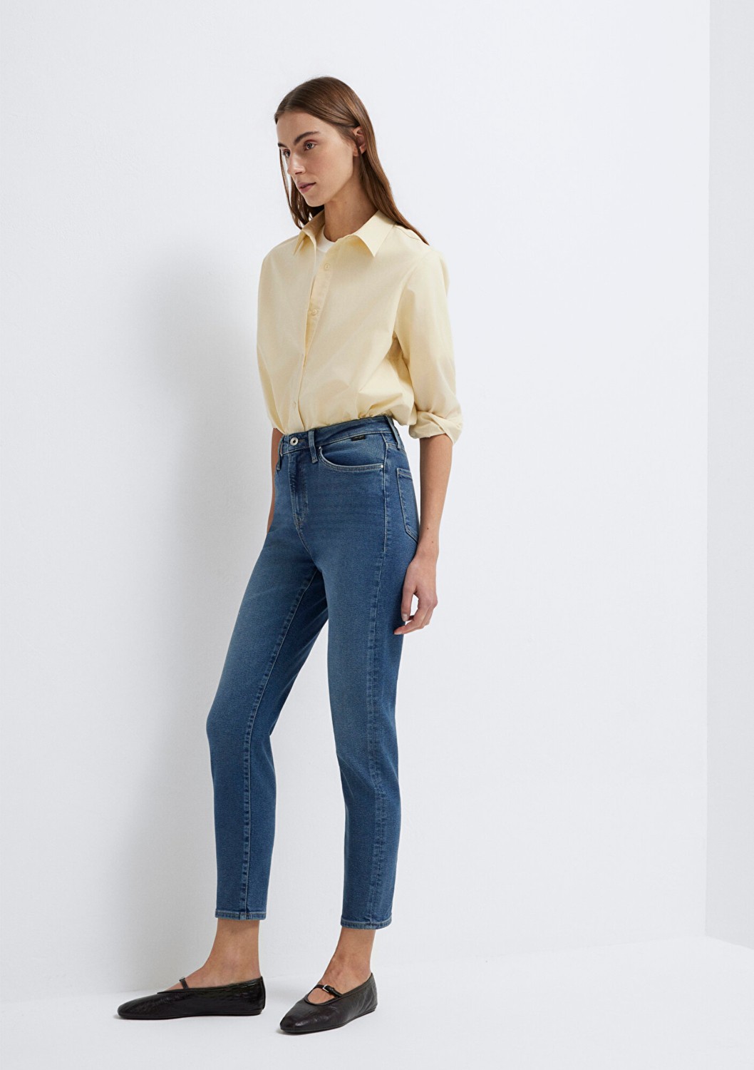 Mavi Star Gold Shape Puslu Koyu Mavi Jean Pantolon 101077-90534 görsel 2