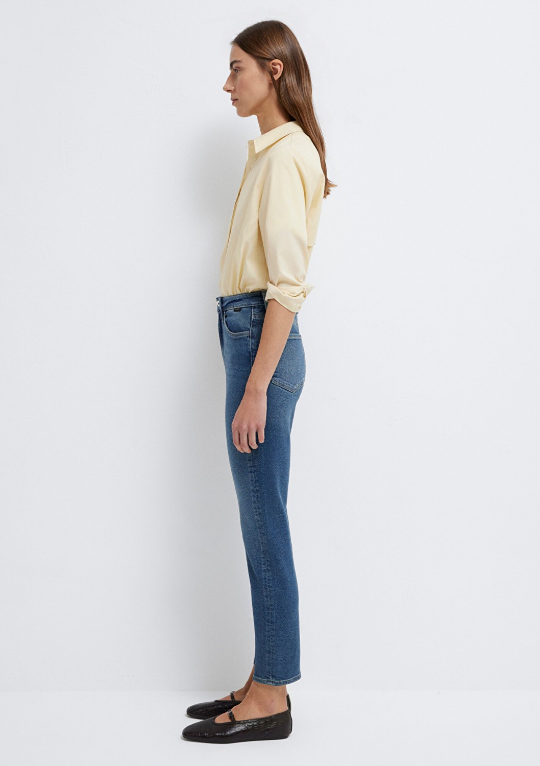 Mavi Star Gold Shape Puslu Koyu Mavi Jean Pantolon 101077-90534 görsel 4