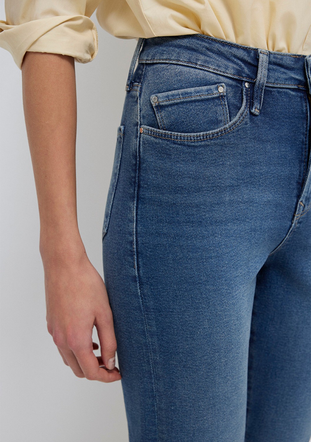 Mavi Star Gold Shape Puslu Koyu Mavi Jean Pantolon 101077-90534 görsel 7