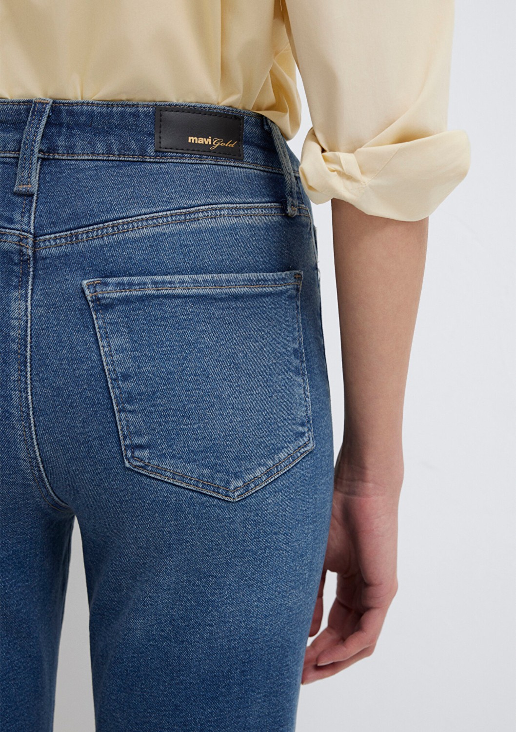 Mavi Star Gold Shape Puslu Koyu Mavi Jean Pantolon 101077-90534 görsel 8