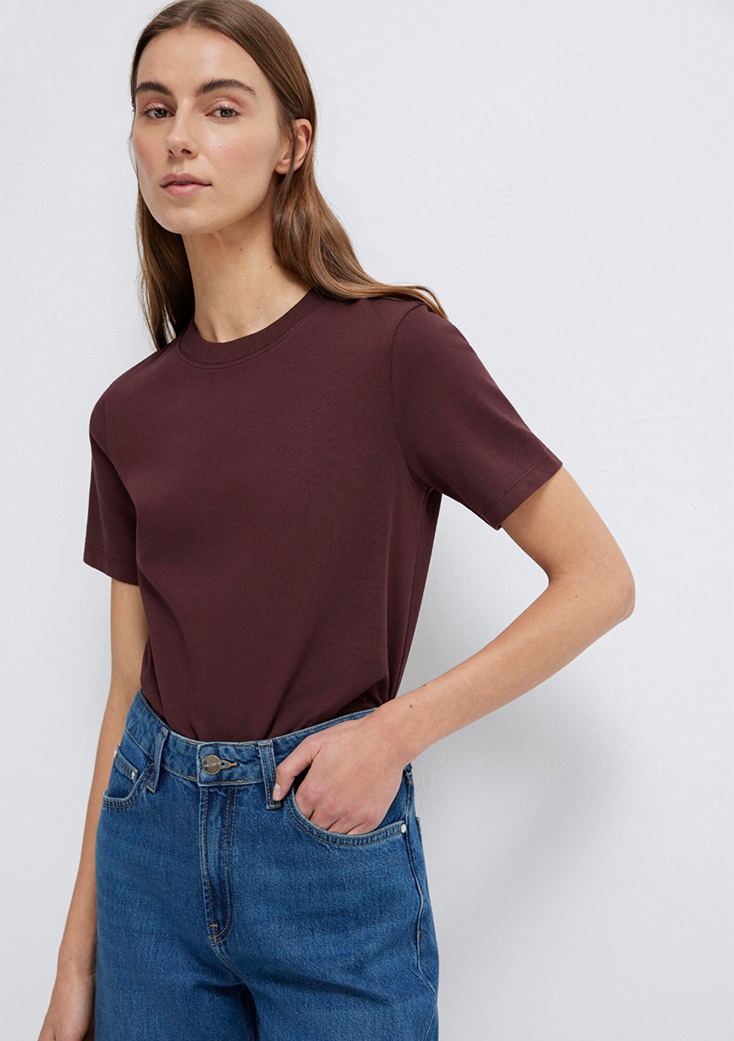 Mavi Bordo Basic Tişört 1613788-70223