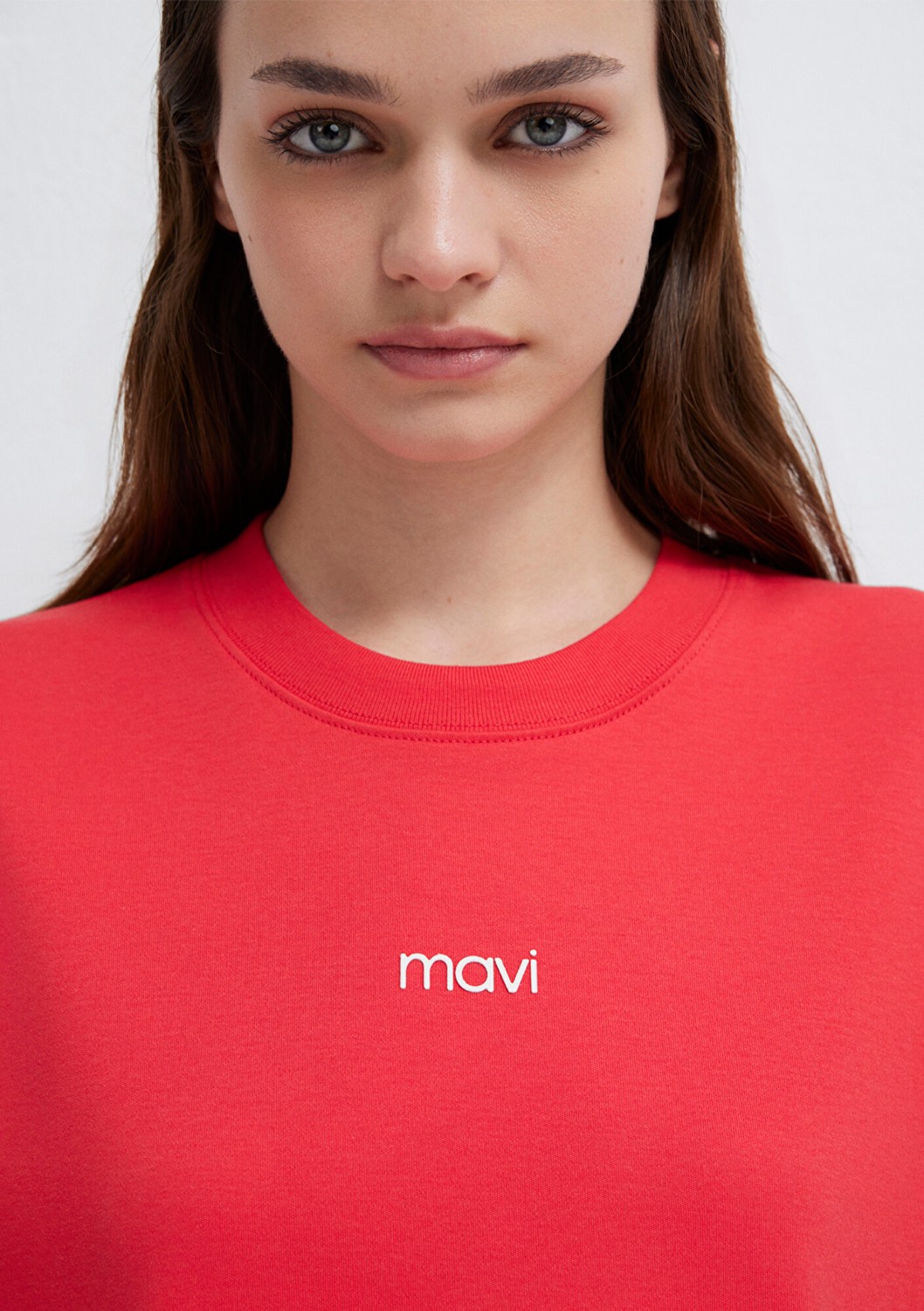 Mavi Logo Baskılı İnterlok Kırmızı Tişört 1612829-30742 görsel 6