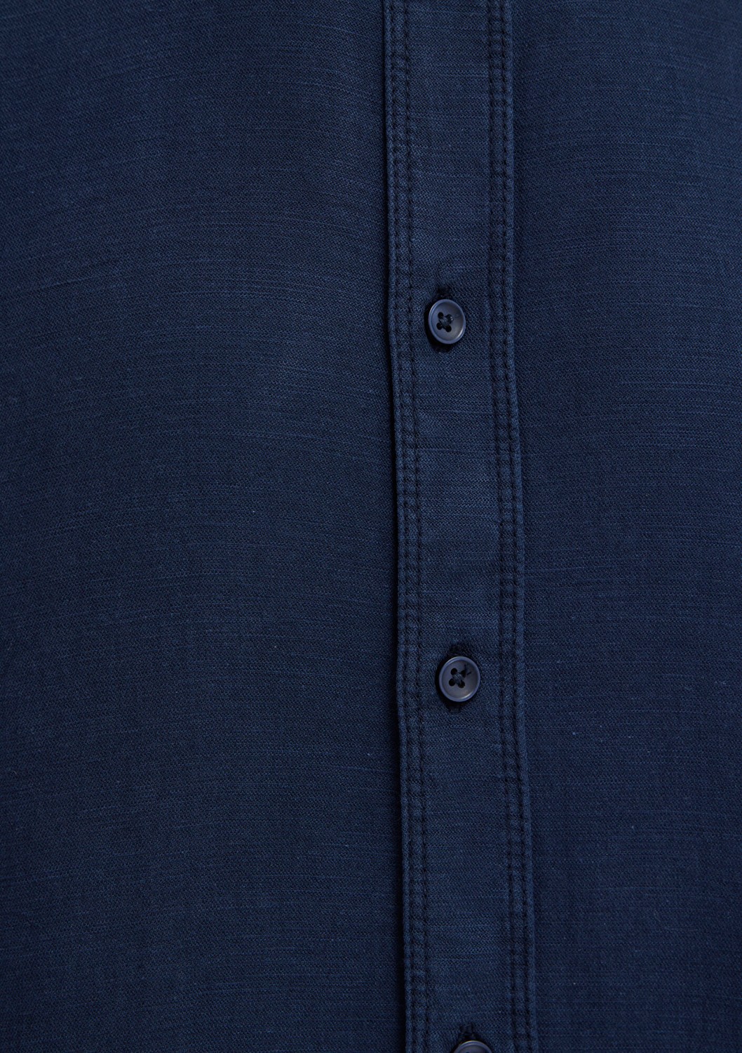 Mavi Keten Karışımlı Lacivert (TENCEL™) Liyosel Gömlek 0211482-70490 görsel 7