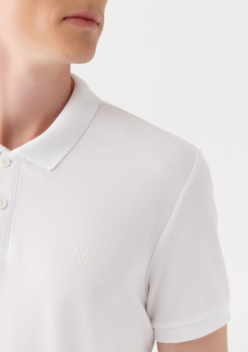 Mavi Mühür Logo İşlemeli Beyaz Polo Tişört 88043620 görsel 5