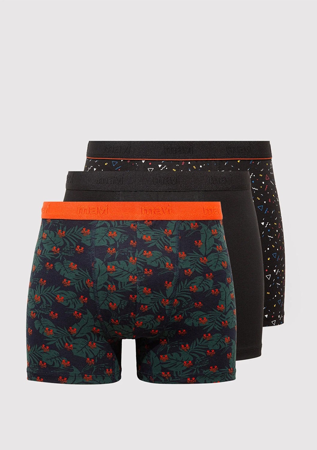 Mavi 3lü Baskılı Boxer 0911421-33648 görsel 5