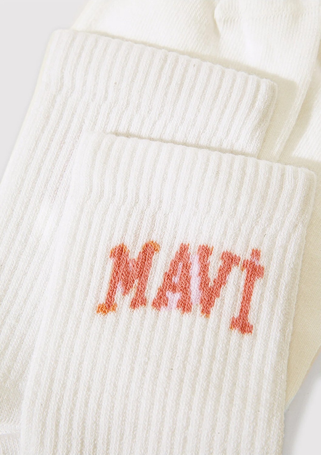 Mavi Logo Detaylı Ekru Soket Çorap 1912726-620 görsel 4