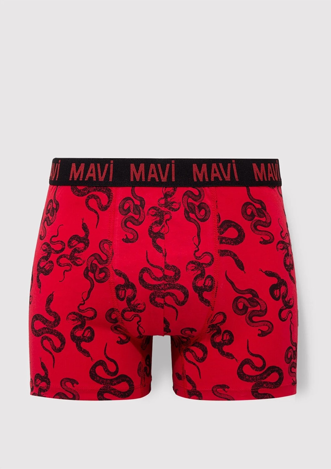 Mavi Yılan Baskılı Kırmızı Boxer Erkek Fitted Paça Tipi 1 Adet 0911056-82677 görsel 3