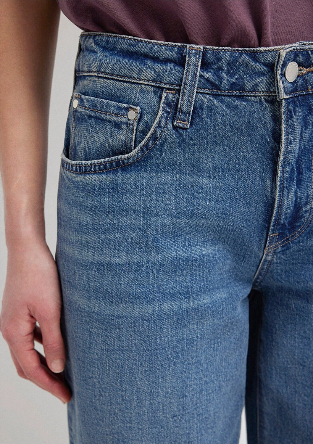 Mavi Leila Premium Blue Puslu Koyu Mavi Jean Pantolon 1010600-A1572 görsel 6