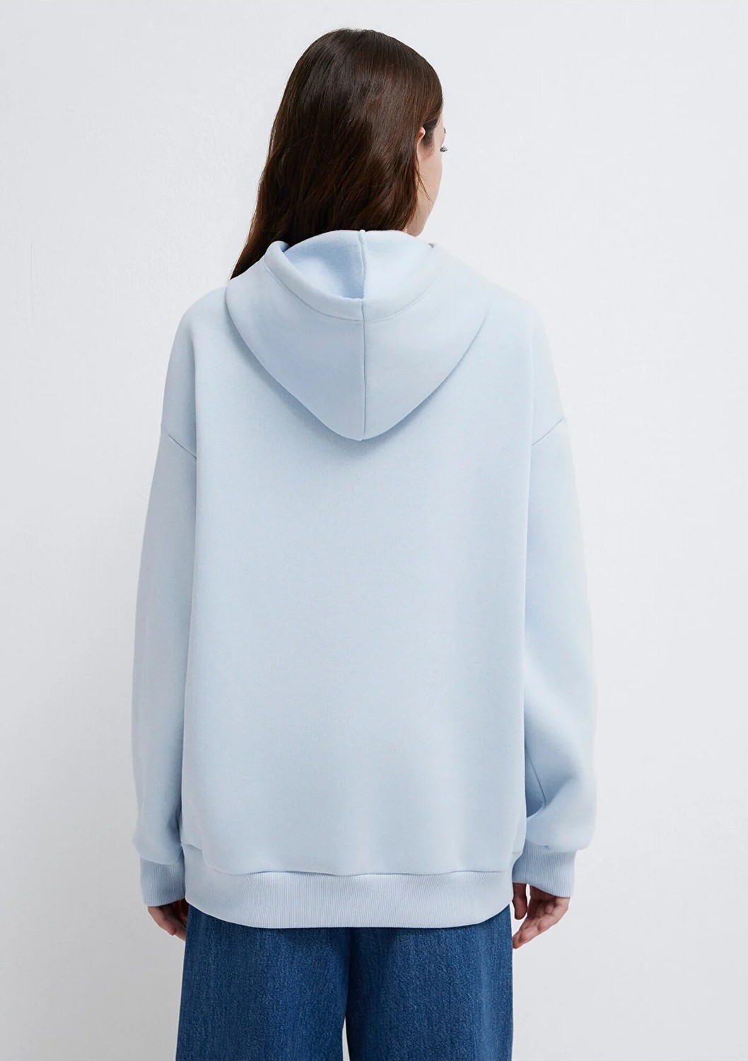 Mavi Logo Baskılı Kapüşonlu Mavi Sweatshirt 1600361-70717 görsel 5