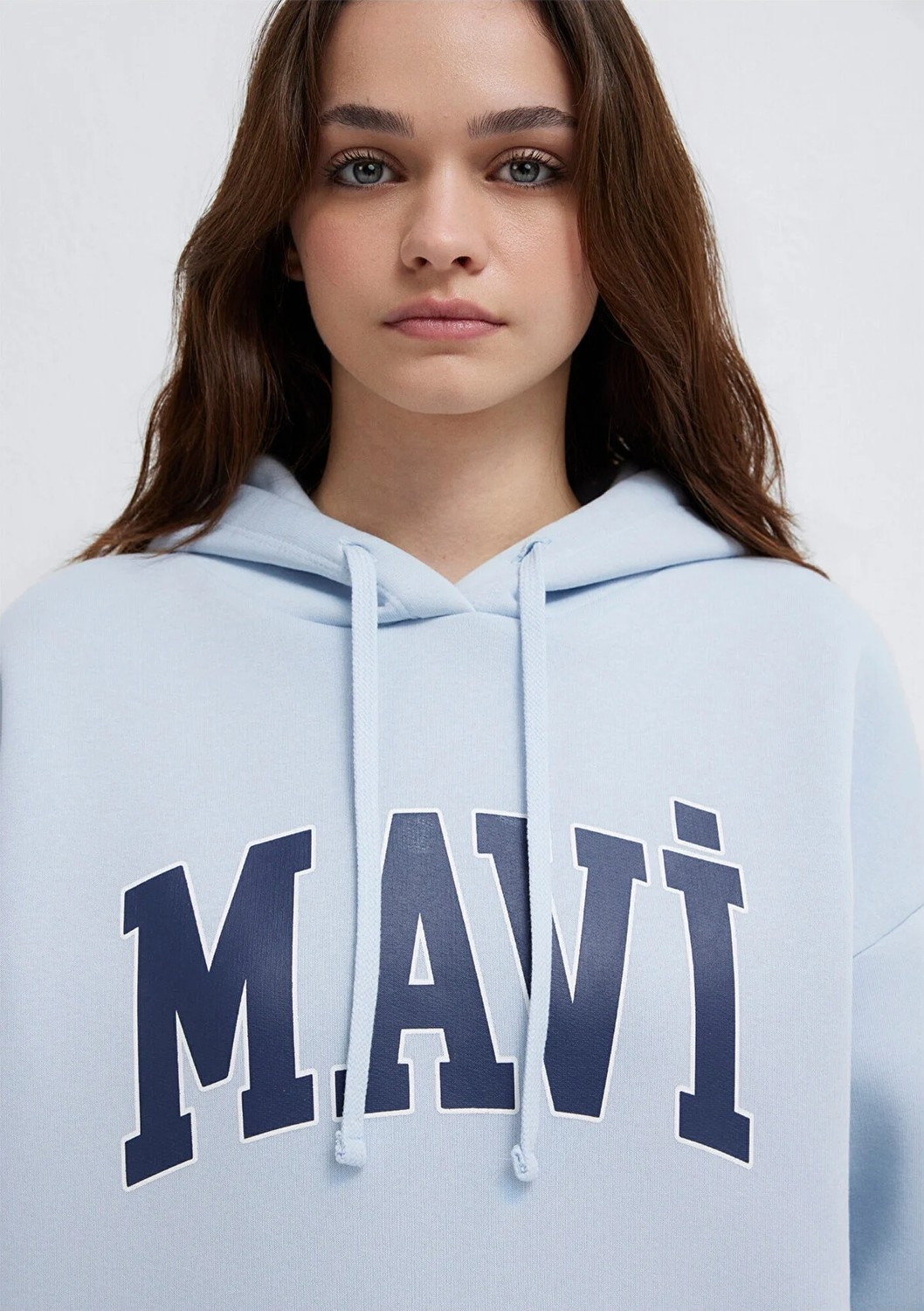 Mavi Logo Baskılı Kapüşonlu Mavi Sweatshirt 1600361-70717 görsel 6