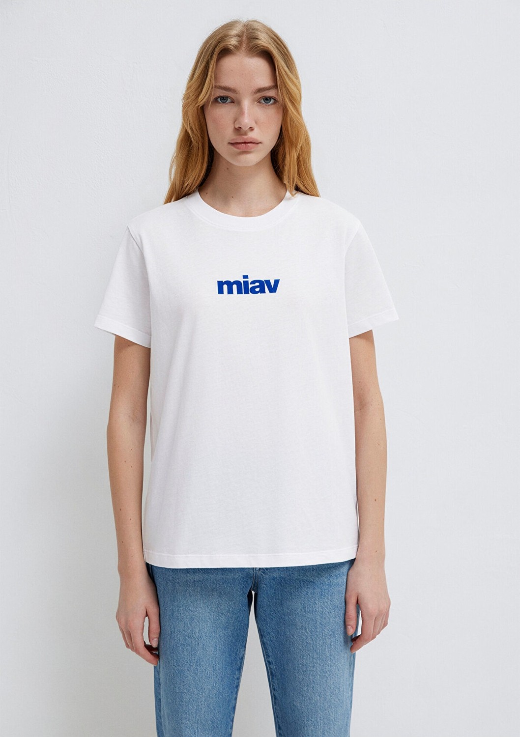 Mavi Miav Baskılı Beyaz Tişört 1610622-620 görsel 3