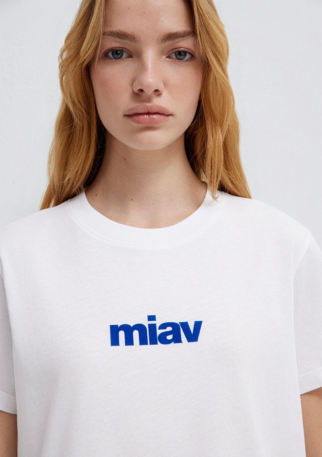 Mavi Miav Baskılı Beyaz Tişört 1610622-620 görsel 6