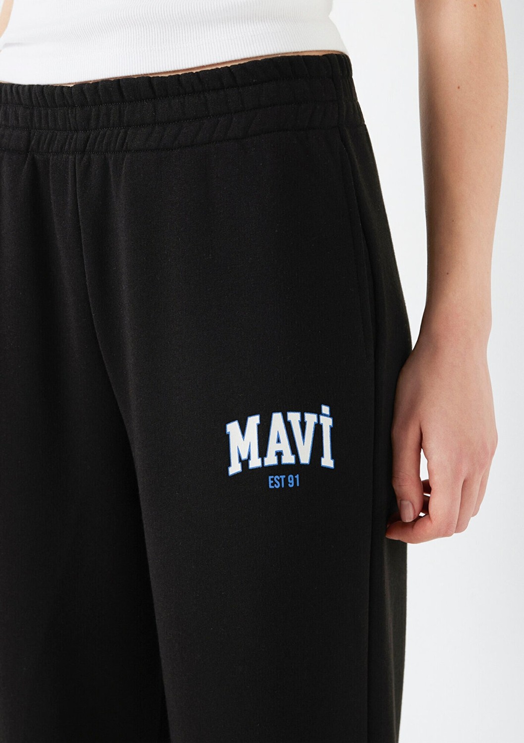 Mavi Logo Baskılı Siyah Eşofman Altı 1010757-900 görsel 6