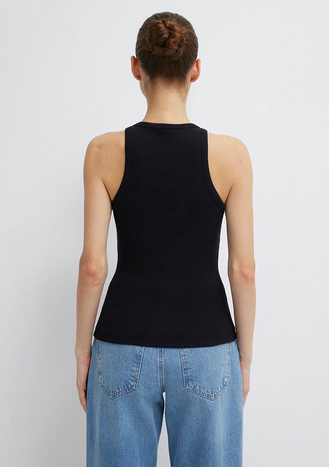 Mavi Halter Yaka Siyah Basic Atlet 1612462-900 görsel 5